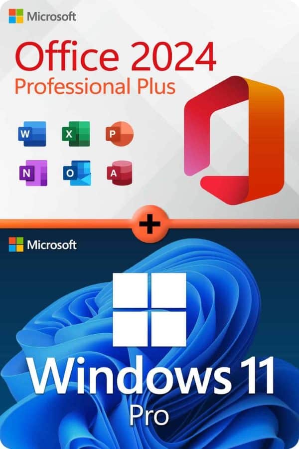 Microsoft Office 2024 Professional Plus + Microsoft Windows 11 Professional License for 3 devices