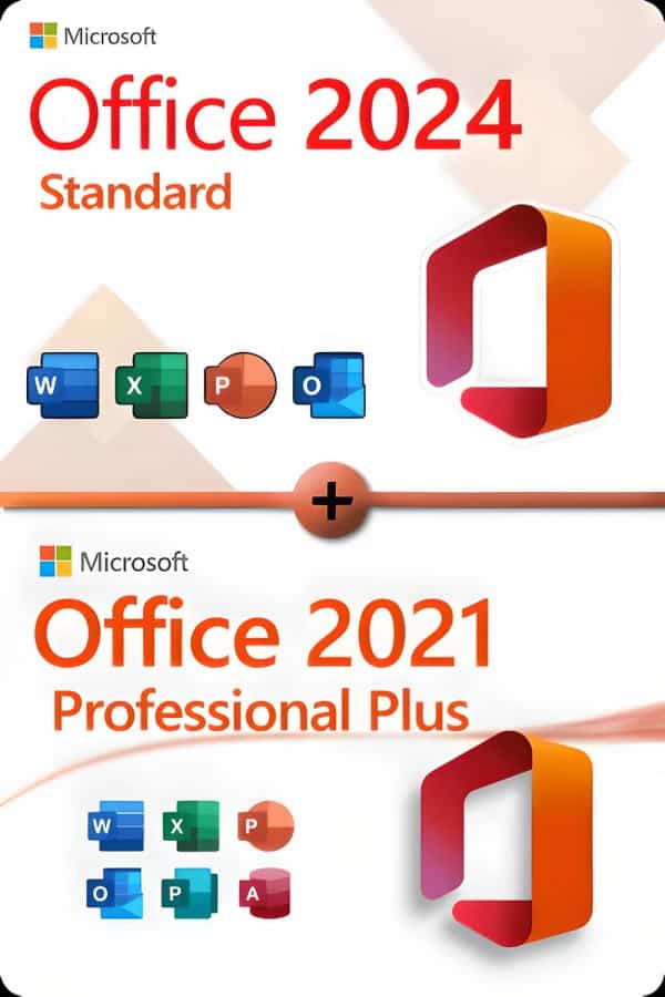 Microsoft Office 2024 Standard + Microsoft Office 2021 Professional Plus license for 3 devices
