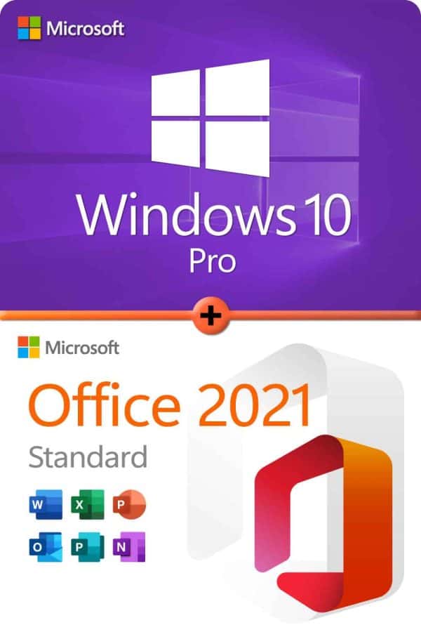 Microsoft Windows 10 Professional + Microsoft Office 2021 Standard License for 3 devices