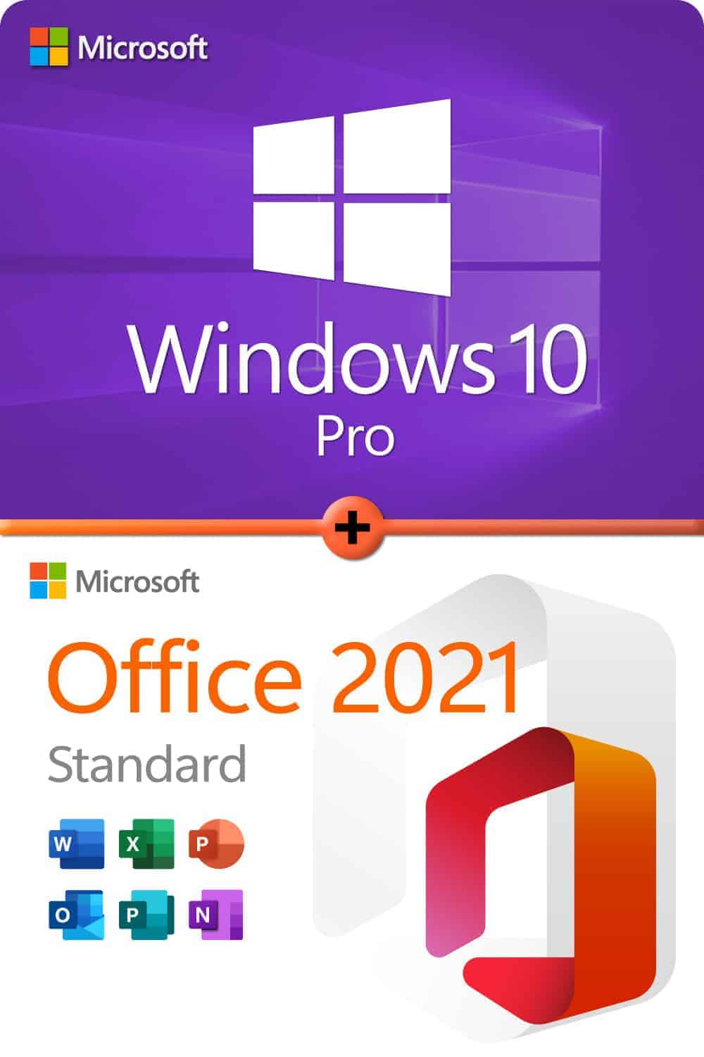 Microsoft Windows 10 Professional + Microsoft Office 2021 Standard License for 3 devices