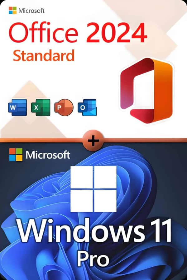 Microsoft Office 2024 Professional Plus + Microsoft Windows 11 Professional License for 3 devices